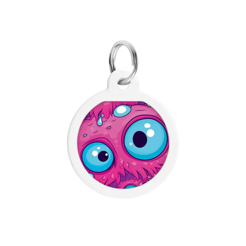 Адресник для собак и котов металлический, круг «Глаз монстра», S WAUDOG Smart ID Tag Monster Eye