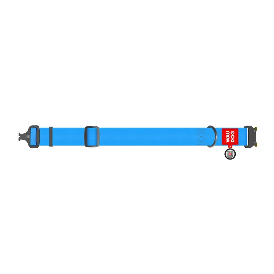 Ошейник для собак водостойкий, металлическая пряжка, XXL, голубой WAUDOG Waterproof Collar