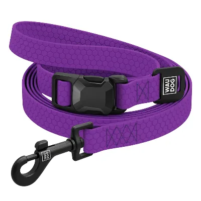 Повідець для собак регульований водостійкий, M, фіолетовий WAUDOG Magnet Adjustable Leash