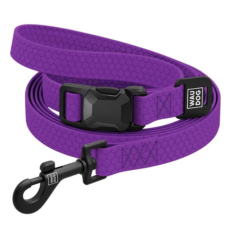 Повідець для собак регульований водостійкий, M, фіолетовий WAUDOG Magnet Adjustable Leash