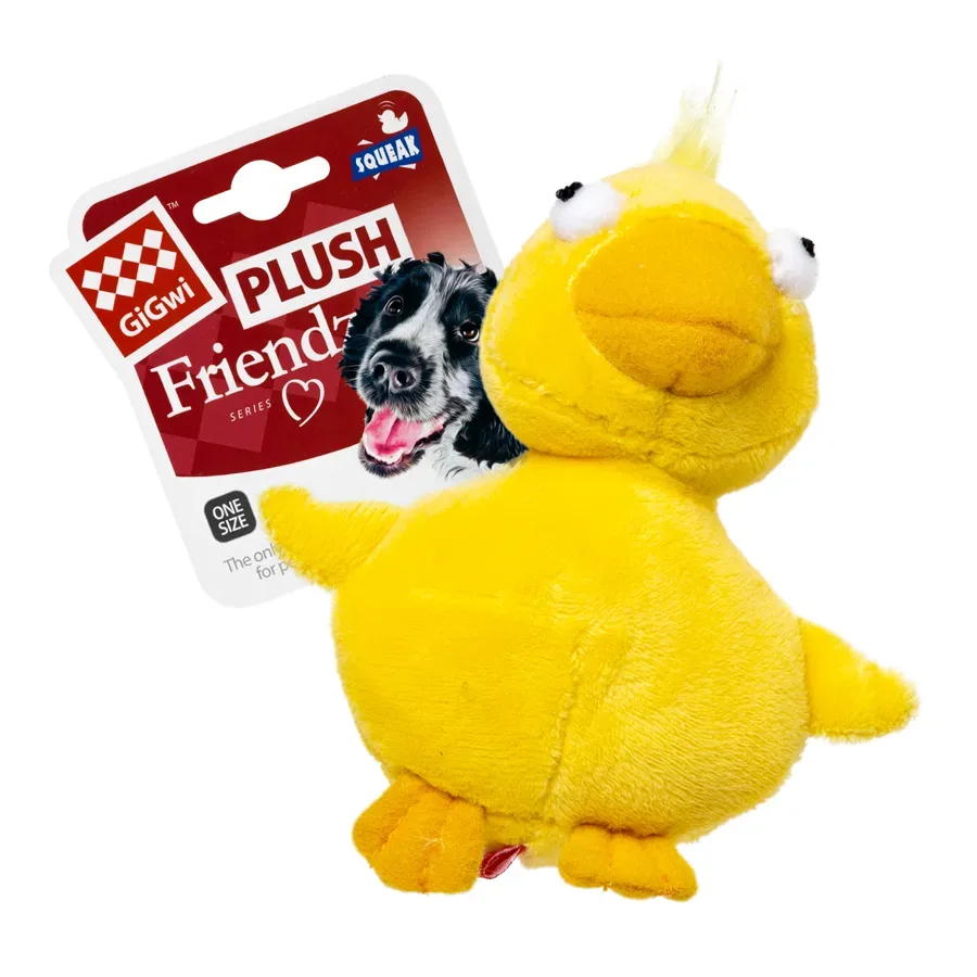 Іграшка для собак Качка з пищалкою, текстиль, МТХ, 11 см GiGwi Plush Friendz Duck Plush Toy