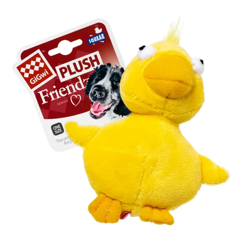 Іграшка для собак Качка з пищалкою, текстиль, МТХ, 11 см GiGwi Plush Friendz Duck Plush Toy