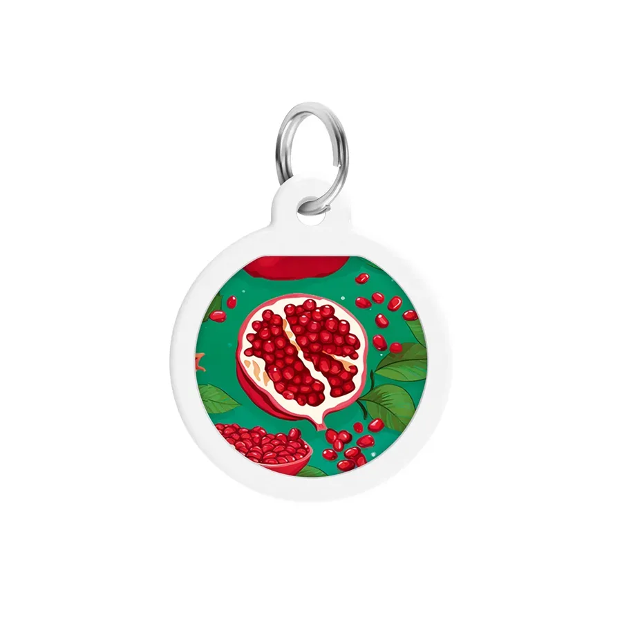 Адресник для собак і котів металевий, коло «Гранати», S WAUDOG Smart ID Tag Pomegranates