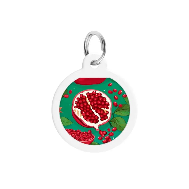 Адресник для собак і котів металевий, коло «Гранати», S WAUDOG Smart ID Tag Pomegranates