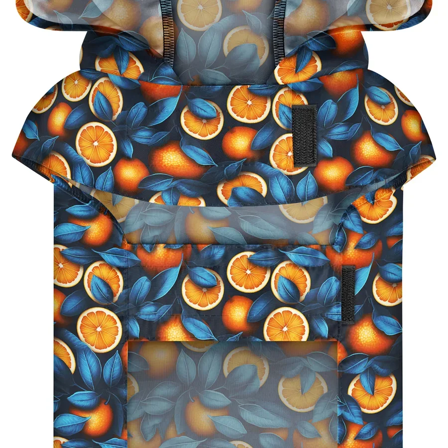 Дождевик-накидка с капюшоном для собак «Апельсины», M WAUDOG Clothes Dog Raincoat Oranges