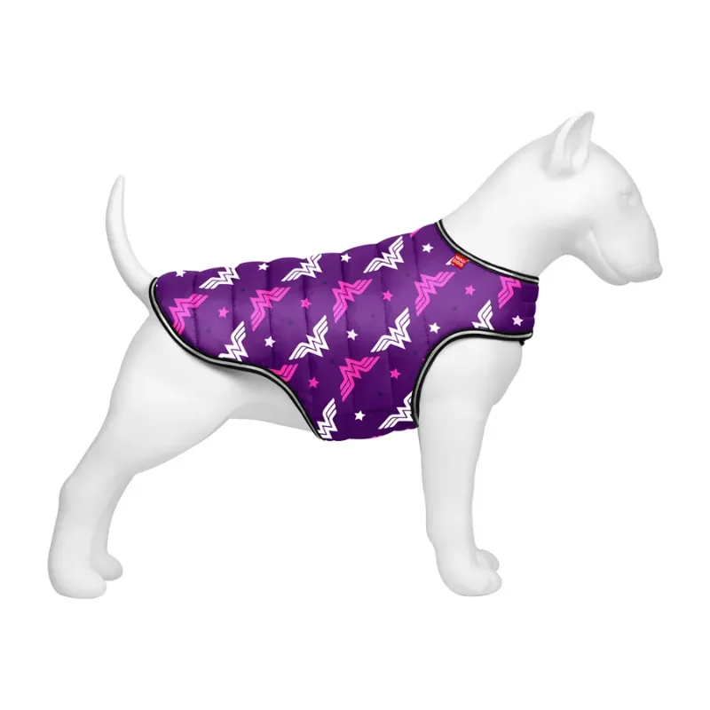Курточка-накидка для собак «Диво-жінка фіолет», XL WAUDOG Clothes Dog Cape Jacket Wonder Woman Violet