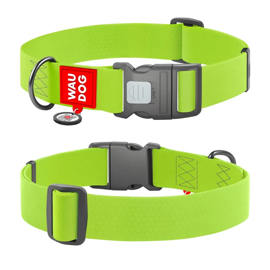 Нашийник для собак водостійкий, пластикова пряжка, XXL, салатовий WAUDOG Waterproof Collar