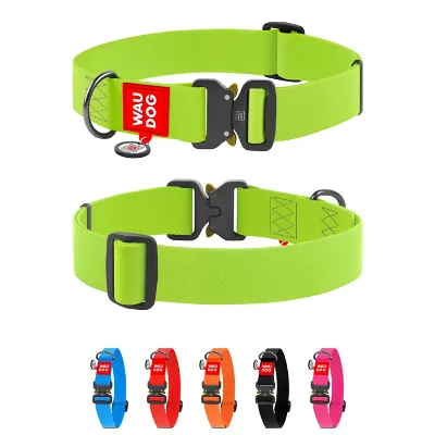 Нашийник для собак водостійкий, металева пряжка, XXL, салатовий WAUDOG Waterproof Collar