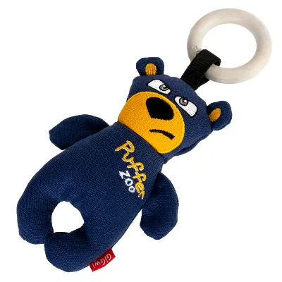 Іграшка для собак Ведмідь з пищалкою, текстиль, дерево, 26 см GiGwi Puffer zoo Bear Plush Toy