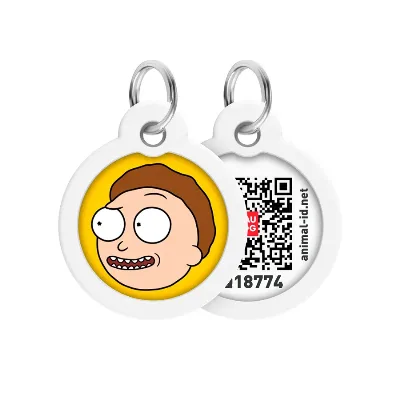 Адресник для собак і котів металевий, коло «Рік та Морті 2», S WAUDOG Smart ID Tag Rick and Morty 2
