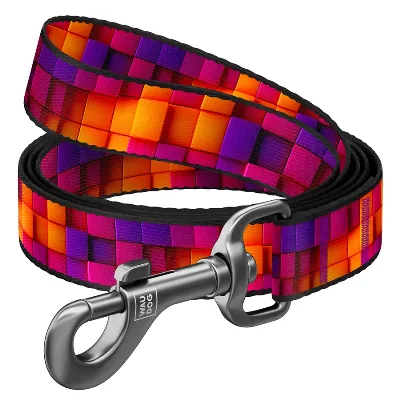 Поводок для собак нейлоновый «Кубы 3Д», 25 мм × 200 см, L-XXL WAUDOG Nylon Leash 3D Cubes