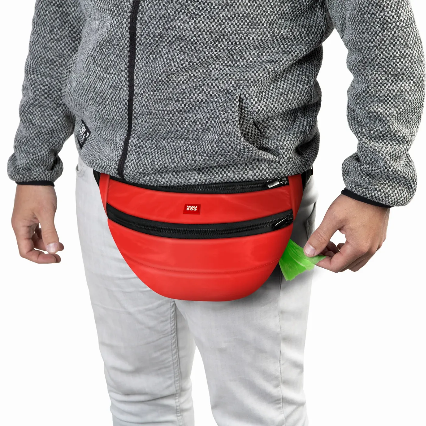 Поясна сумка-бананка, розмір 33*17*10 см, червоний WAUDOG Family Waist Bag