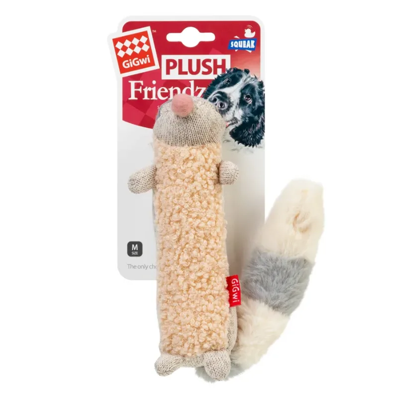 Игрушка для собак Енот с пищалкой, текстиль, 17 см GiGwi Plush Friendz Raccoon Plush Toy