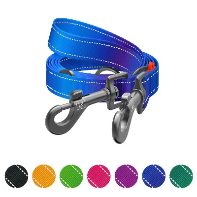 Повідець-перестібка для собак, світловідбивний, M, синій WAUDOG Nylon Mono Adjustable Leash