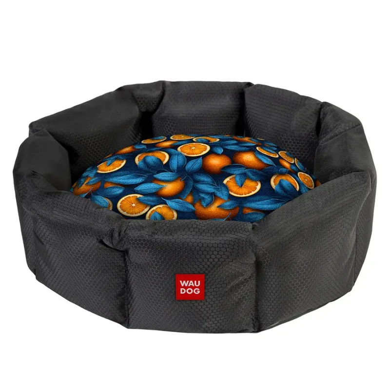 Лежанка для собак «Апельсини», L WAUDOG Relax Pet Bed with Cushion Oranges