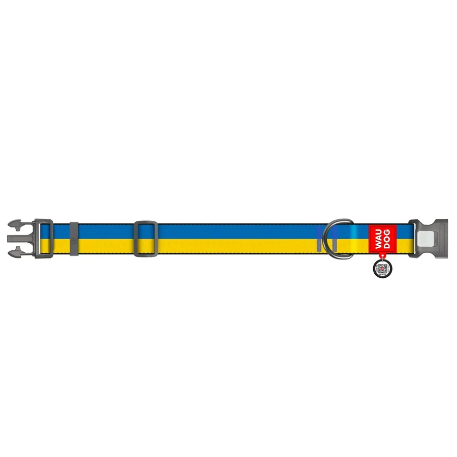 Нашийник для собак нейлоновий «Colors of freedom», XXL WAUDOG Nylon Collar Colors of Freedom