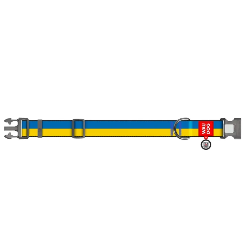 Нашийник для собак нейлоновий «Colors of freedom», XXL WAUDOG Nylon Collar Colors of Freedom