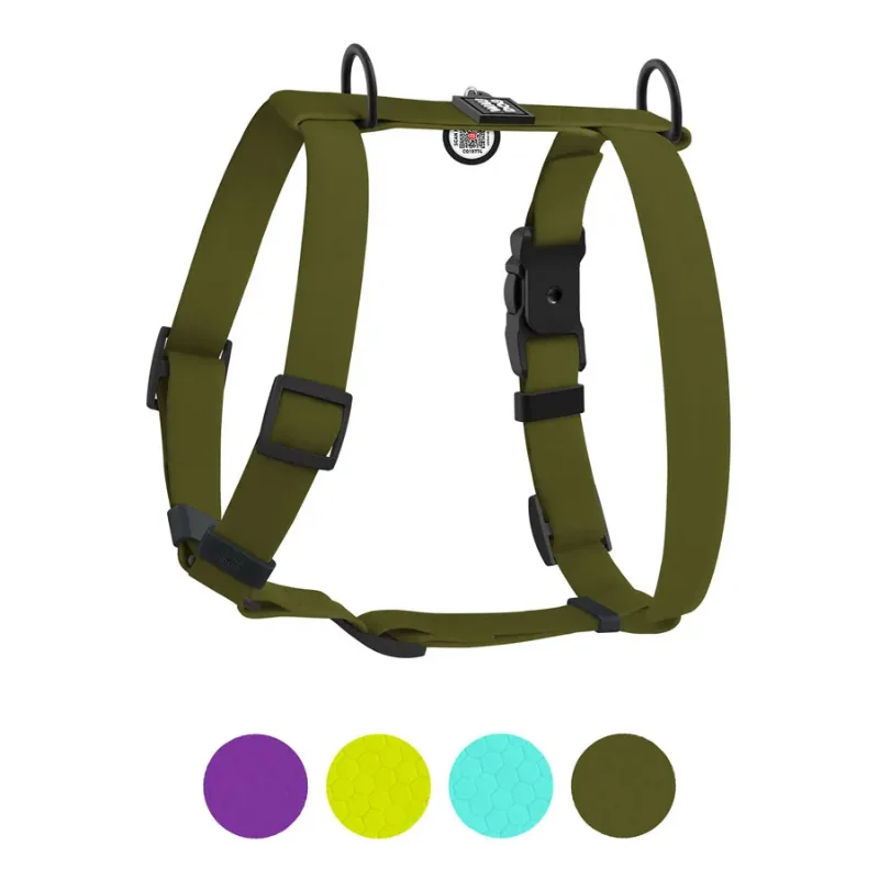 Шлея для собак водостойкая анатомическая Н-образная, L, хаки WAUDOG Magnet Harness