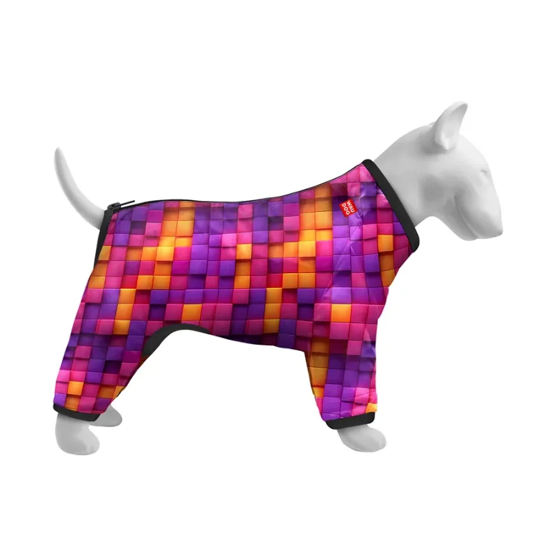 Вітровка для собак «Куби 3Д», XS30 WAUDOG Clothes Dog Windbreaker 3D Cubes