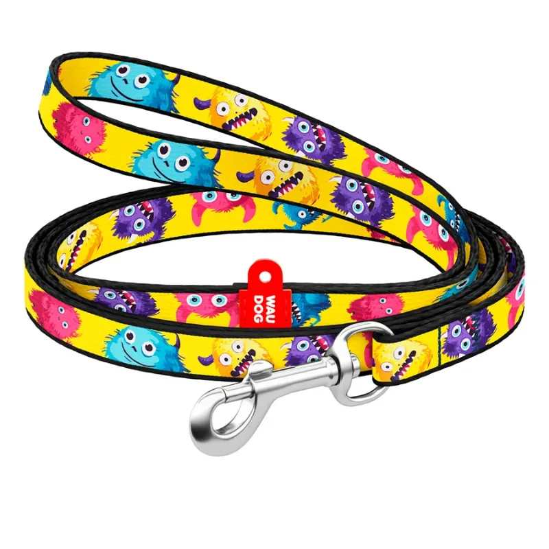 Поводок для котов и мелких пород собак нейлоновый «Мохнатые монстры», XS WAUDOG Nylon Leash Furry Monsters
