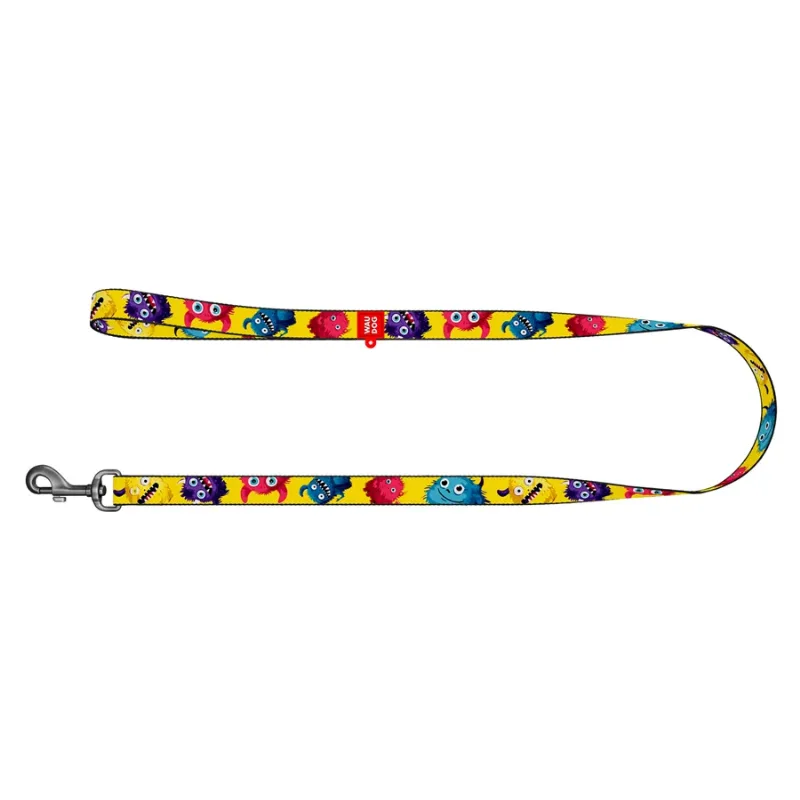Поводок для собак нейлоновый «Мохнатые монстры», 25 мм × 300 см, L-XXL WAUDOG Nylon Leash Furry Monsters