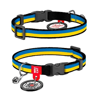 Нашийник для котів нейлоновий «Colors of freedom», XS WAUCAT Nylon Collar Colors of Freedom