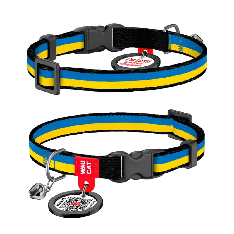 Ошейник для котов нейлоновый «Colors of freedom», XS WAUCAT Nylon Collar Colors of Freedom