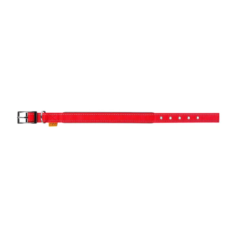 Ошейник нейлоновый двойной со светоотражающей вставкой, XS, красный Dog Extreme Collar
