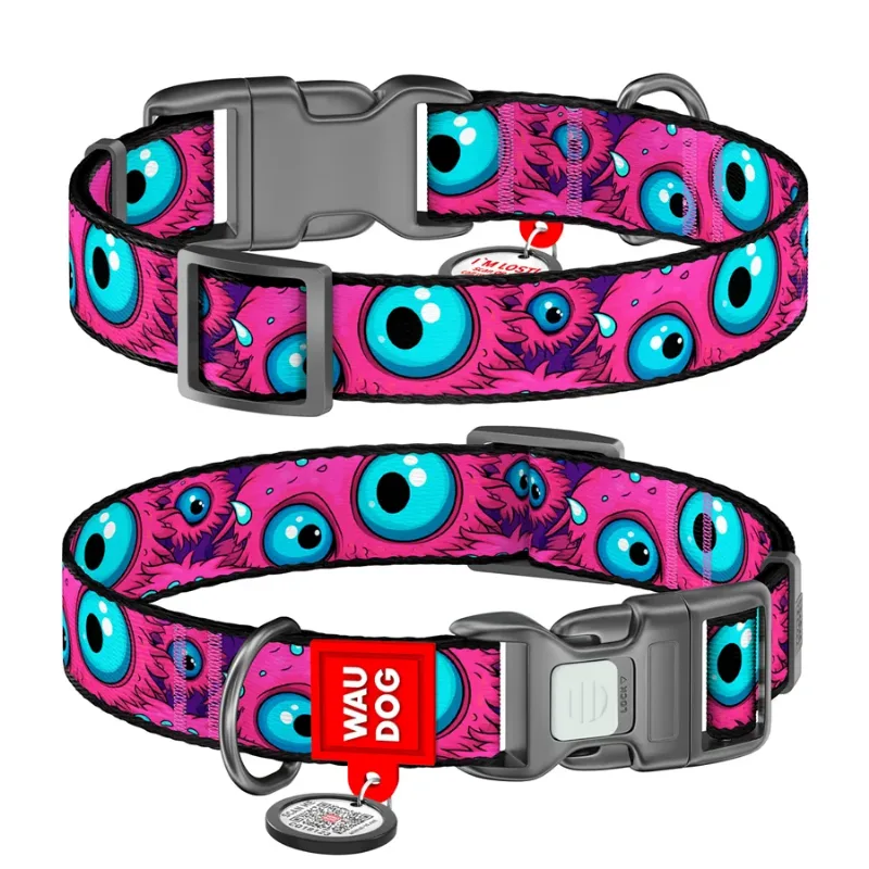 Нашийник для собак нейлоновий «Око монстра», S WAUDOG Nylon Collar Monster Eye