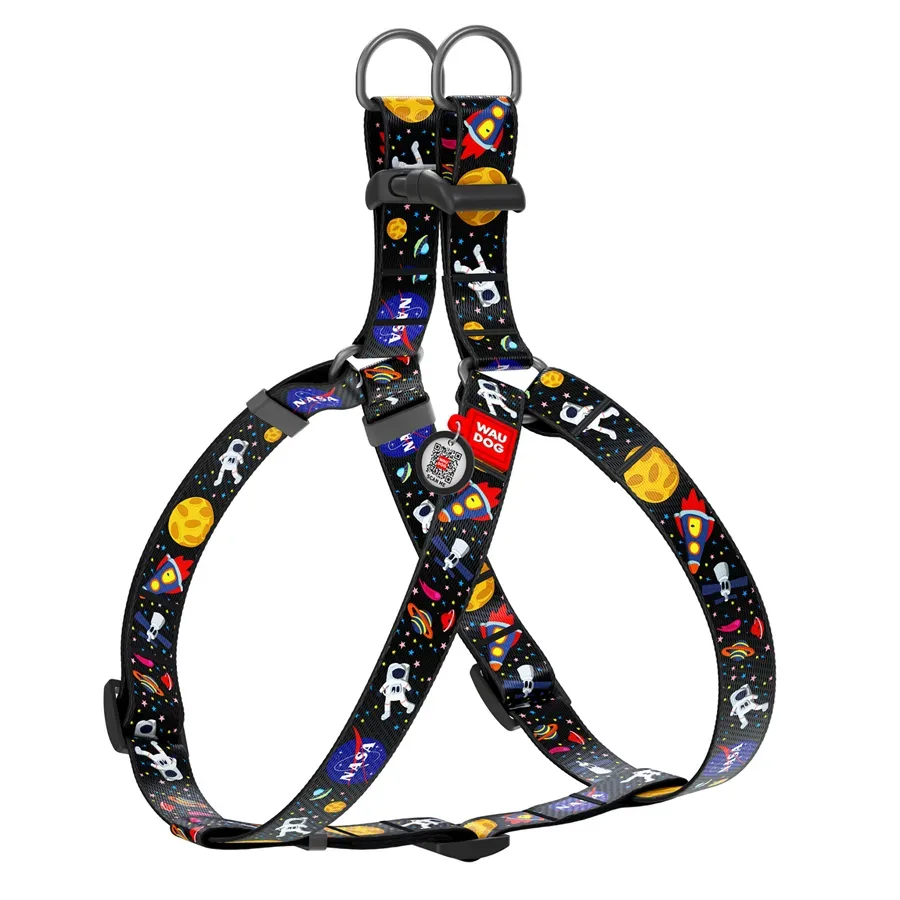 Шлея для собак «NASA», M WAUDOG Nylon Anatomic Harness NASA