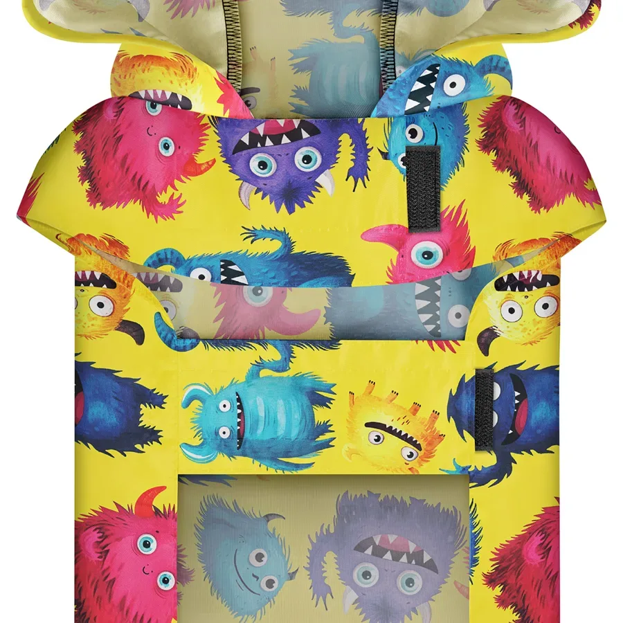 Дощовик-накидка з капюшоном для собак «Мохнаті монстри», S WAUDOG Clothes Dog Raincoat Furry Monsters