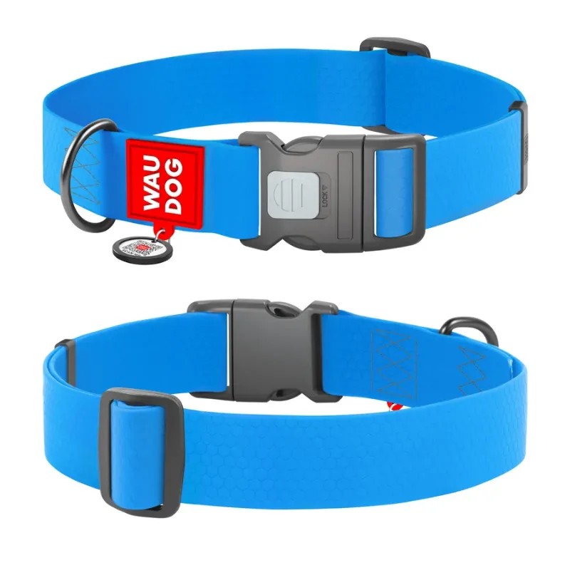 Нашийник для собак водостійкий, пластикова пряжка, XXL, блакитний WAUDOG Waterproof Collar