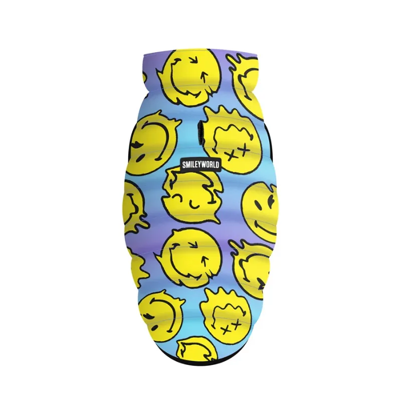 Курточка для собак «Смайли на блакитному», M45 WAUDOG Clothes Dog Jacket Smileys on Blue