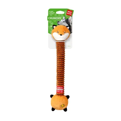 Игрушка для собак Лиса, хлопок, полиэстер, пластик, поролон, 37 см WAUDOG Fun Crunchy Fox Crunchy Toy