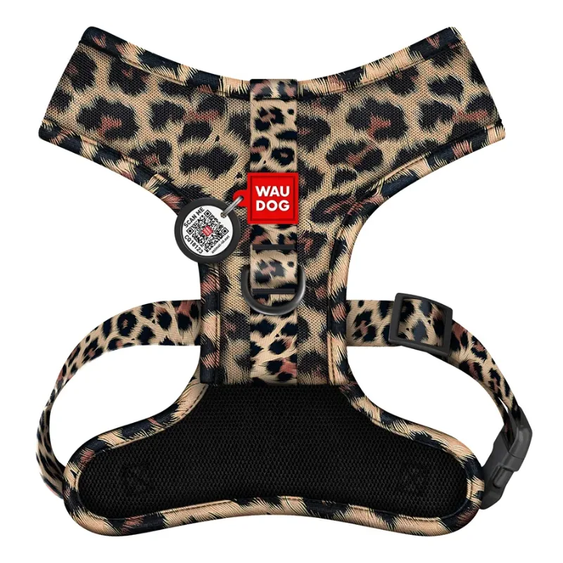 Шлея для собак дихаюча «Леопард», S WAUDOG Mesh Soft Harness Leopard