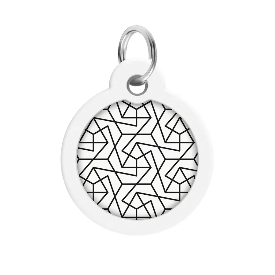 Адресник для собак и котов металлический, круг «Геометрия», L WAUDOG Smart ID Tag Geometry