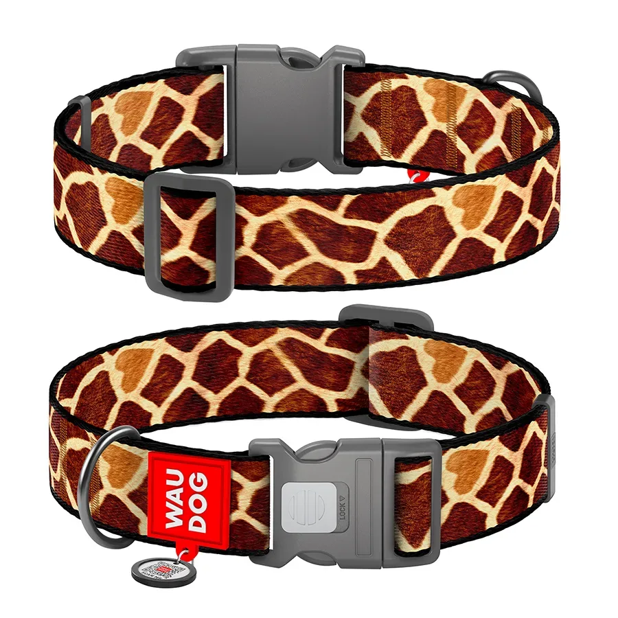 Нашийник для собак нейлоновий «Жираф», XXL WAUDOG Nylon Collar Giraffe