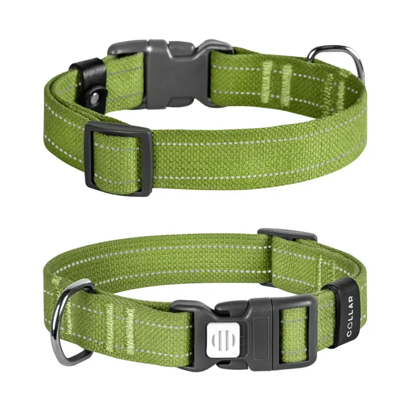 Ошейник для собак х/б тесьма Брезент, пластиковая пряжка, M Collar Canvas Collar