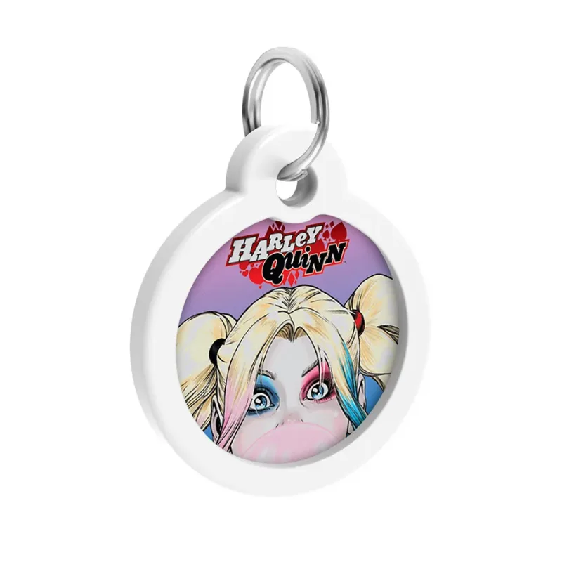 Адресник для собак і котів металевий, коло «Харлі Квінн», L WAUDOG Smart ID Tag Harley Quinn