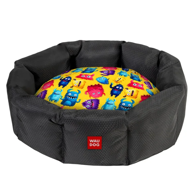 Лежанка для собак «Мохнаті монстри», S WAUDOG Relax Pet Bed with Cushion Furry Monsters