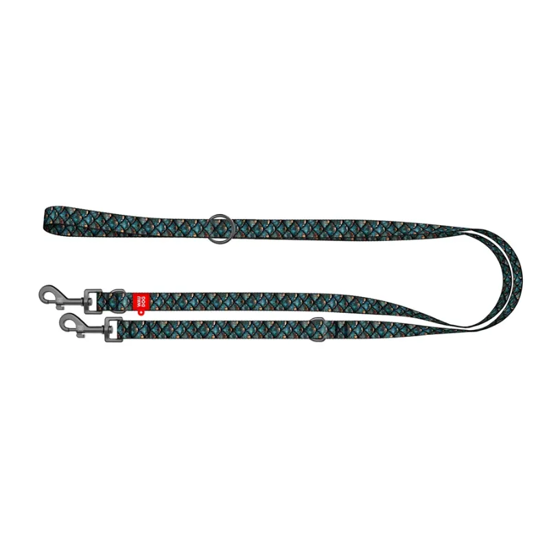 Поводок-перестежка для собак «Чешуя», M WAUDOG Nylon Adjustable Leash Scales
