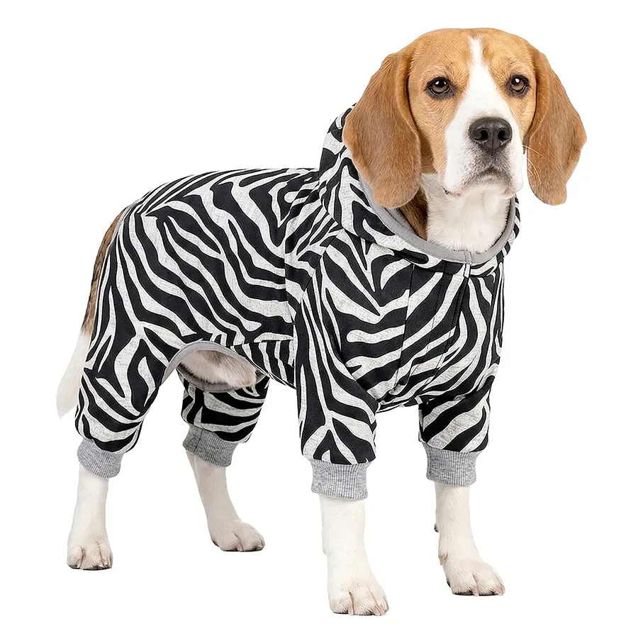 Комбінезон для собак, софтшелл «Зебра», S32 WAUDOG Clothes Dog Jumpsuit Zebra