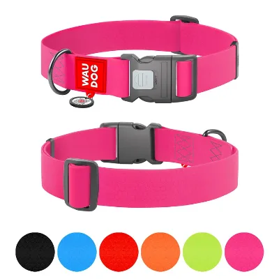 Нашийник для собак водостійкий, пластикова пряжка, XXL, рожевий WAUDOG Waterproof Collar