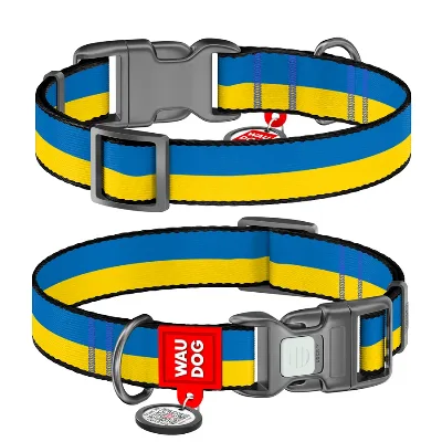 Нашийник для собак нейлоновий «Colors of freedom», XL WAUDOG Nylon Collar Colors of Freedom
