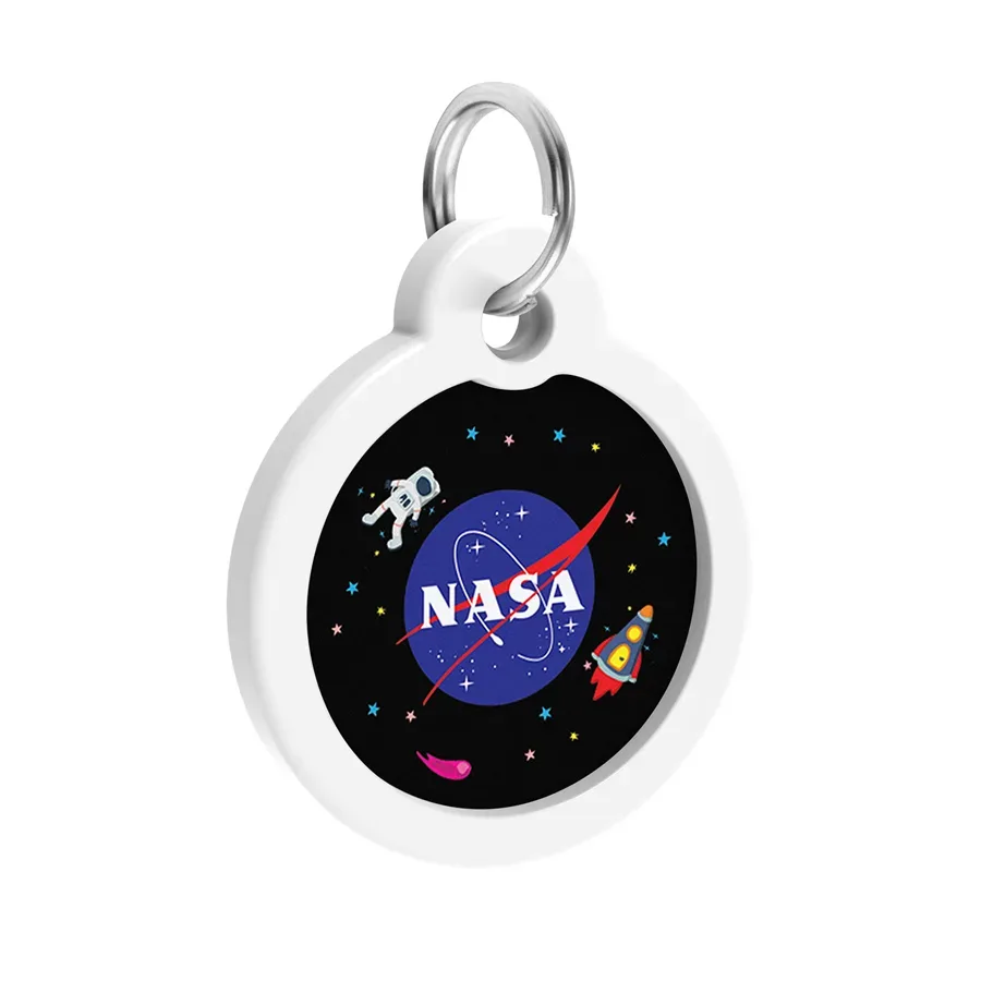 Адресник для собак и котов металлический, круг «NASA», L WAUDOG Smart ID Tag NASA