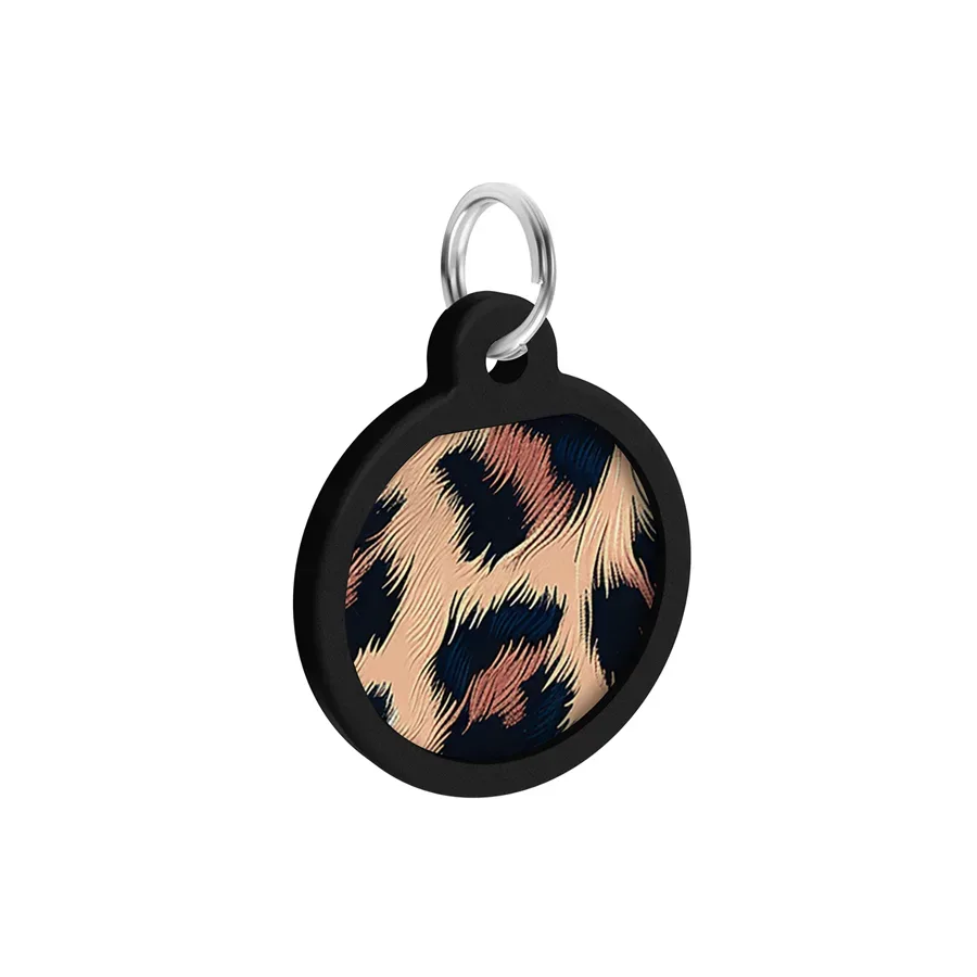 Адресник для собак і котів металевий, коло «Леопард», S WAUDOG Smart ID Tag Leopard