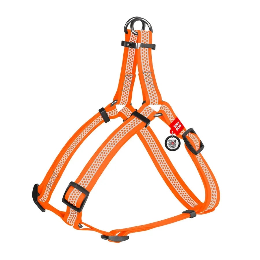 Шлея для собак водостійка, світловідбивна, M, помаранчевий WAUDOG Waterproof Harness