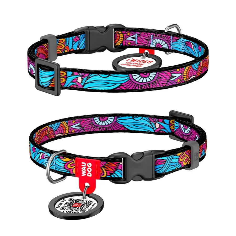 Нашийник для собак нейлоновий «Літо», XS WAUDOG Nylon Collar Summer