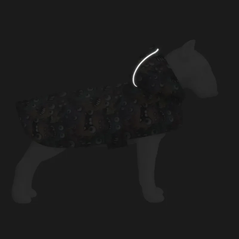 Дождевик-накидка с капюшоном для собак «Зубастые монстры», XS WAUDOG Clothes Dog Raincoat Toothy Monsters