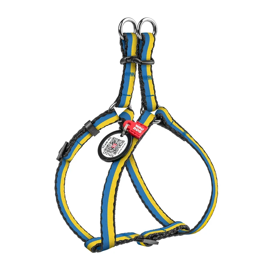 Шлея для котов и мелких пород собак «Colors of freedom», XS WAUDOG Nylon Harness Colors of Freedom